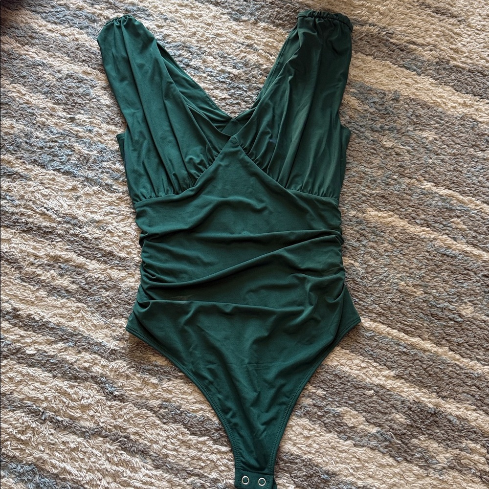 Express- Body Contour Collection- Emerald Green Bodysuit